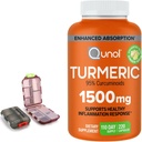 תוסף Turmeric 1500 מ"ג, 95% Curcuminoids, 220 קפסולות (110 ימים אספקה) עם שני (2) נסיעות גלולות מקרה.