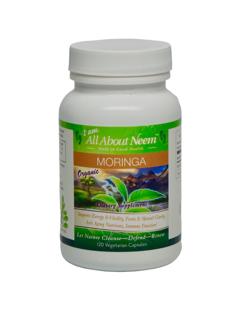 Moringa Leaf כמוסות אורגני אמריקאי גדל 400 מ"ג 120 Ct Energy & Metabolism Booster מיוצר באמריקה
