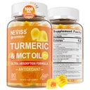 חניכיים Turmeric 1000mg w / MCT שמן C8 C10, אורגני Antioxidant, Turmeric Curcumin תוספת עם Black Pepper לחלץ, תמיכה נוחות, Boost Energy, Ultra Absorption, סוכר חינם, 60 Ctsss