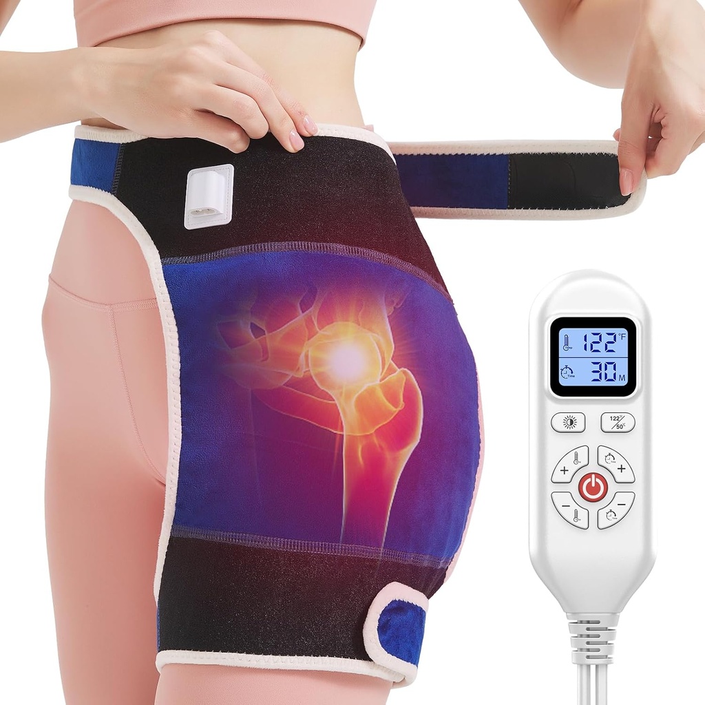 היפ הרינג פא עבור היפ כאב הקלה, Hip תומך Brace עבור Sciatica כאב הקלה, השף היפ Brace עם Auto Shut Off,Lower Back / THigh / Buttock Electric Heat Pad for Men,86°F-158 ° F-158 הסתגלות