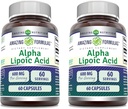פורמולות מדהימות Alpha Lipoic Acid | 600 Mg Per Server תוסף | קפסולות | Non-GMO | Gluten Free | Made in USA (60 | 2 Pack)