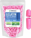 XPRS Nutra Size 1 קפסולות ריקות - 500 ספירה ריקה Gelatin קפסולות - גלולת גלולת גלולות טהור לגל Caps for Do-It-Yourself Supplements (Pink)
