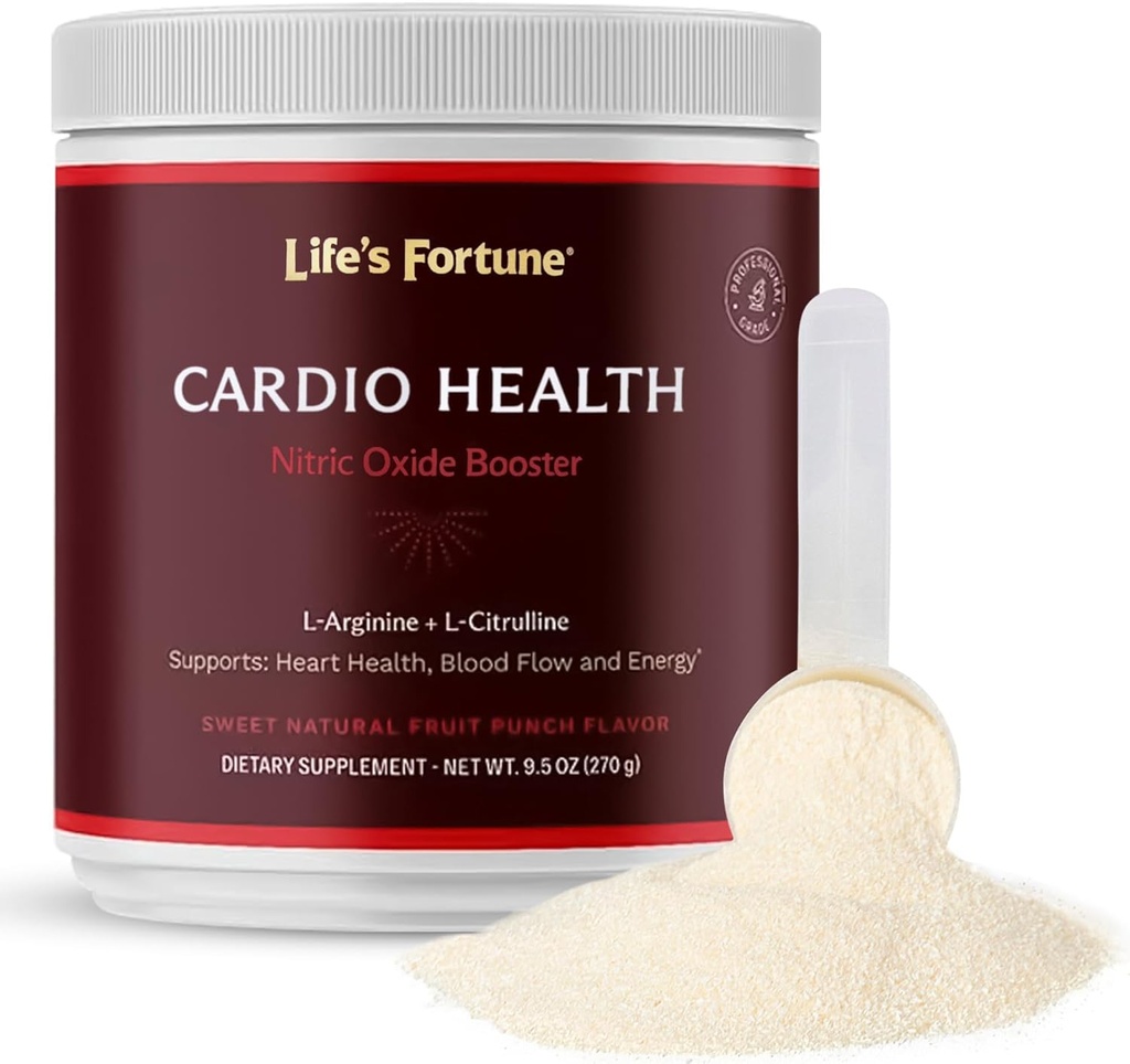 Life's Fortune 5000 מ"ג L-Arginine אבקת תוסף 1000 מ"ג L-Citrulline, High Potency Nitric Oxide Health Booster, Endurance, Workout Performance, Natural Fruit Punch Flavor (20 משרתות)