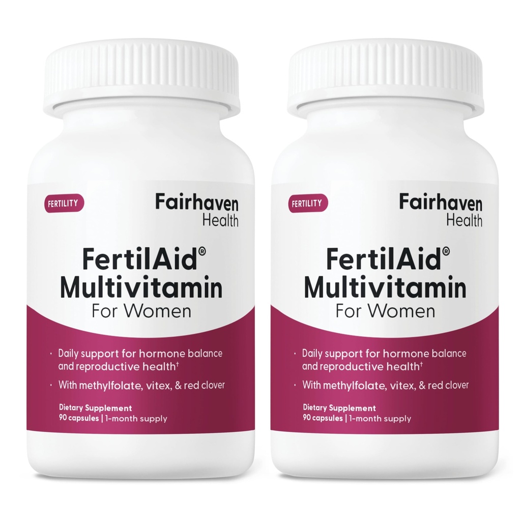 Proven Health FertilAid עבור נשים | תוספי ויטמינים טרום לידתי עבור נשים | קונספט עבורה עם Vitex ו Folate | תמיכה מחזור סדירות ו- Ovulation* | 180 קפסולות