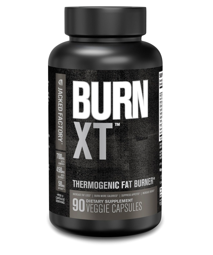 מפעל ג'ק נשרף XT Black Thermogenic Fat Burner - תוספת הרזיה, Appetite Suppressant, Nootropic אנרגיה Booster | TeaCrine, Acetyl L-Carnitine, ייצור תה ירוק - 90 Veg Diet Pills