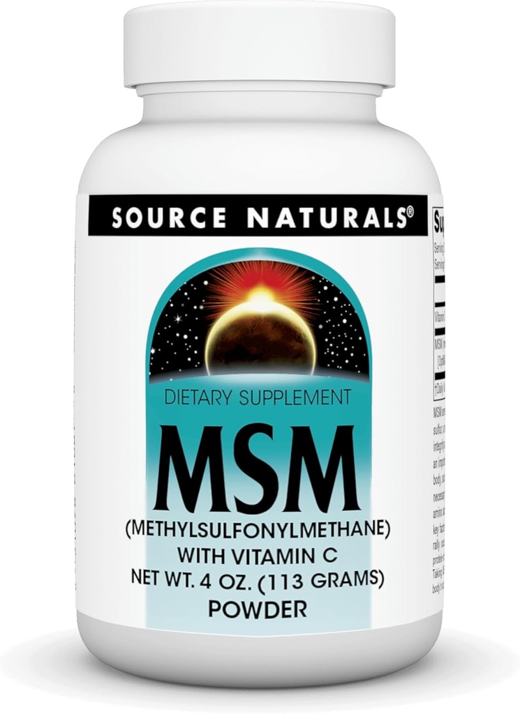 מקור טבעי MSM (Methylsulfonylmethane) עם ויטמין C - אבקה, 4 Ounce