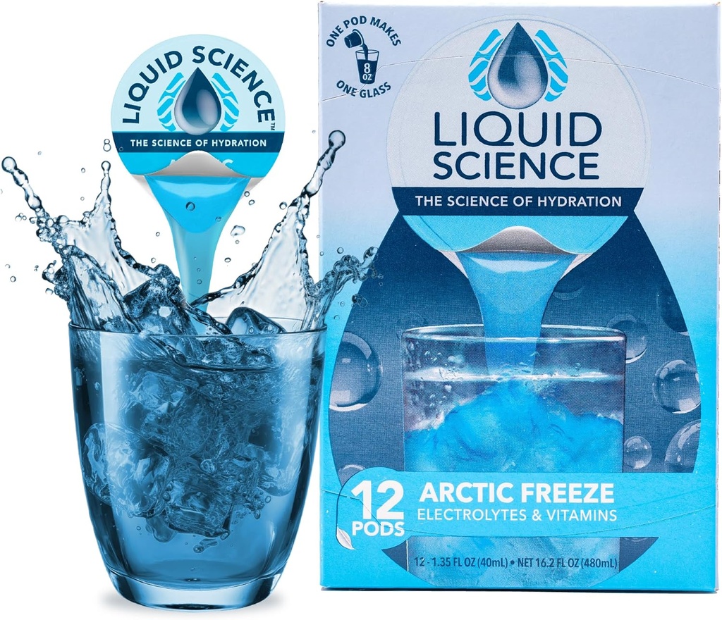 Java House Liquid Science Arctic Freeze Single hydrotion Pods - פיל ו Pour - Cool Blue Raspberrytion - חבילת 12