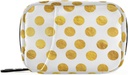 Naanle Gold White Polka Dot Pill Box 7 Day Case Bag מארגנת עם Zipper Portable Medium Size עבור תוסף ויטמין A Dots Golden 4.6 x 3.14 x 1.88 Inch 0.12 ק"ג