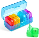 Zoksi Weekly Pill מארגנת 2 פעמים ביום, Blue 7 Day Am Pm Pill Box, Daily Am Pm Pill Productionser 7 Day, Portable Pill Case, Weekly Pill Box for Fish Oils, ויטמין, תוסף גלולות
