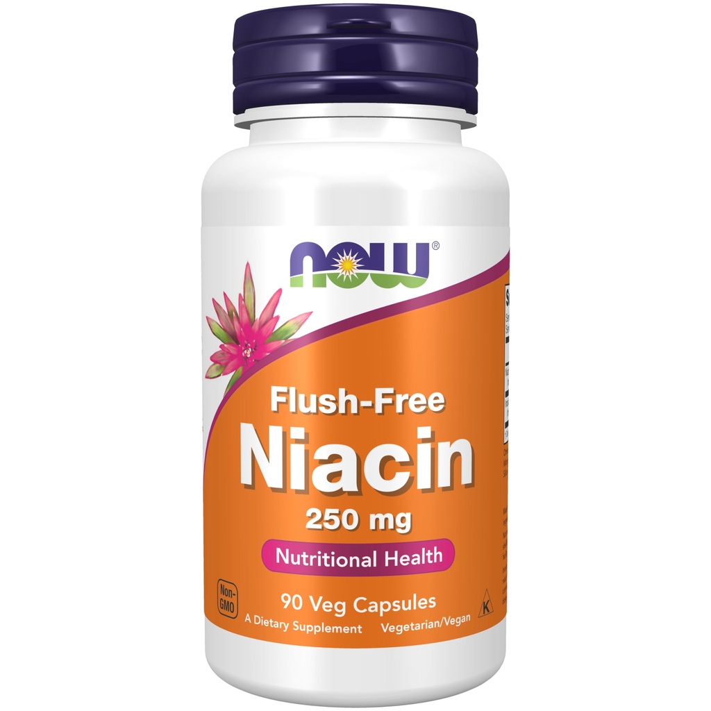 תוספי מזון עכשיו, Niacin (Vitamin B-3) 250 מ"ג, Flush-Free, תזונה בריאות, 90 קפסולות Veg