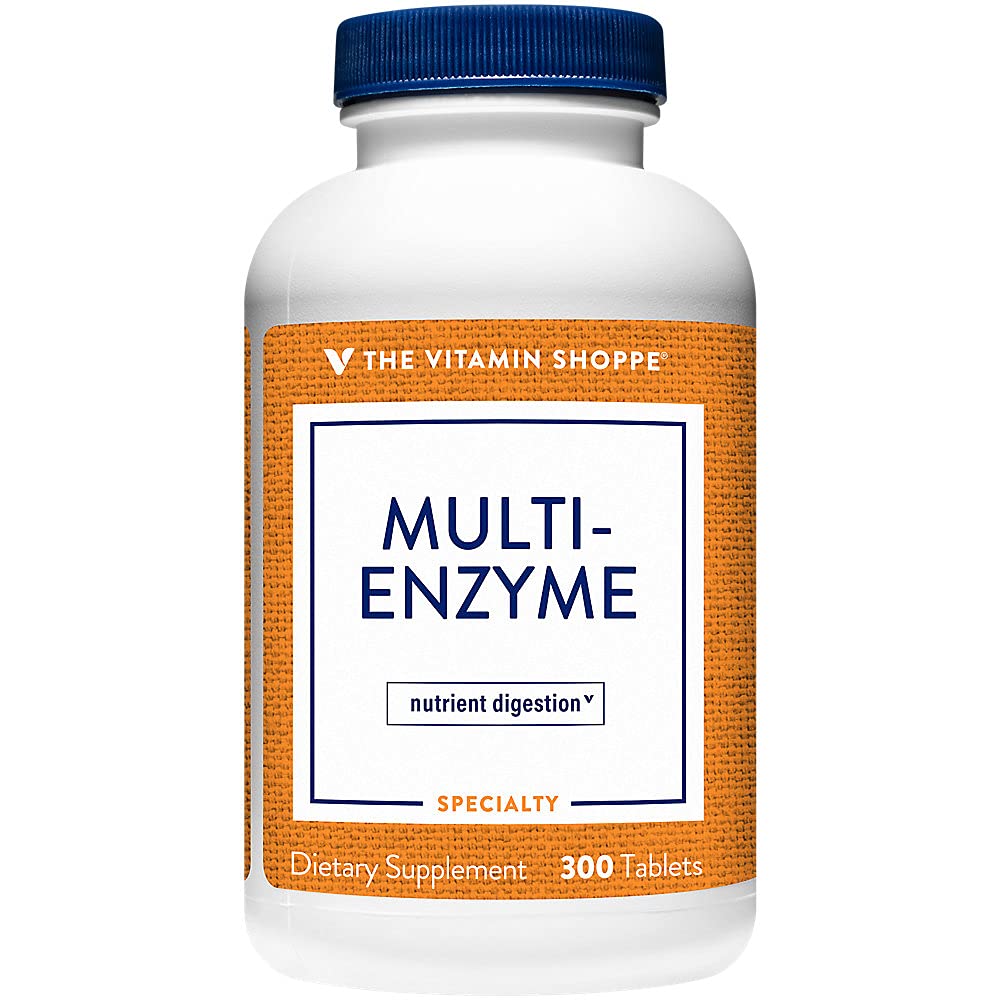 ויטמין Shoppe Multi Enzyme - מסייע לתמוך ב- Digestion & Absorption של חלבונים, פחמימות ושומן (300 טבליות)