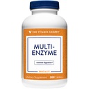 ויטמין Shoppe Multi Enzyme - מסייע לתמוך ב- Digestion & Absorption של חלבונים, פחמימות ושומן (300 טבליות)