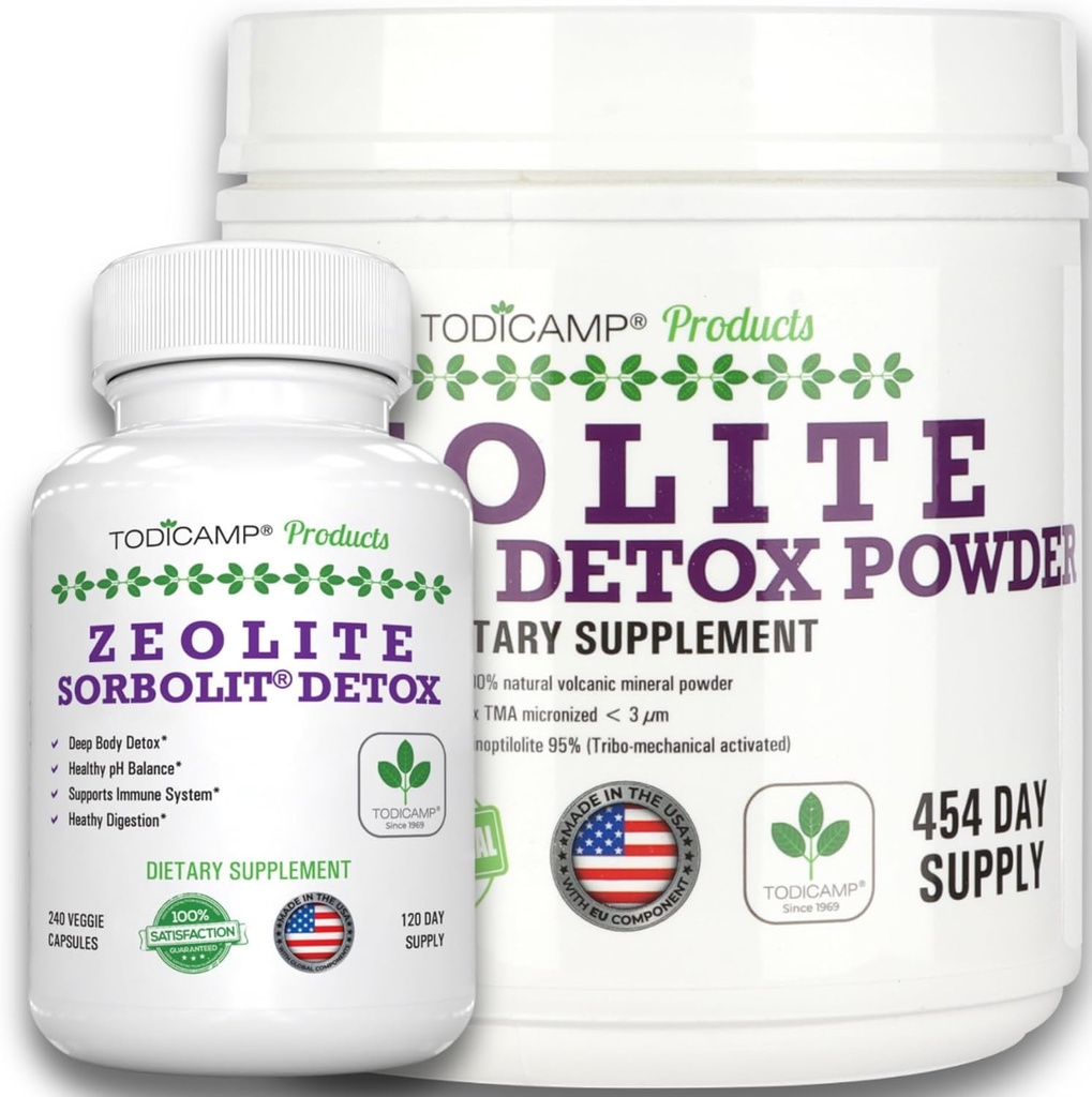 Zeolite Detox Pack מינימום 120 ימים אספקת קפסולות Zeolite ואת אבקת Zeolite אבקת Bundle