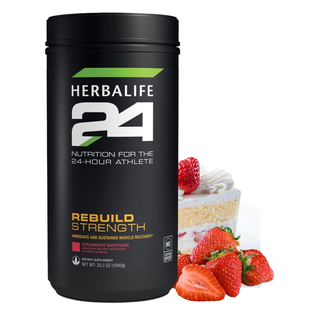 HerBALIFE24 ReBuildחוזק: Strawberry Shortcake (1000 G), תזונה עבור 24Hour Athlete, ReBuild Lean שריר, תמיכה בתפקוד Immune, Natural Flavor, no artificial Sweetener