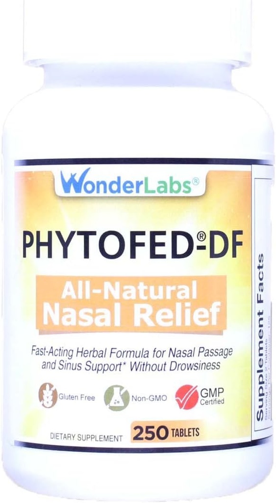 Wonder Laboratories Phytofed-DF All-Natural Nasal Relief and Decongestant, 250 טבליות