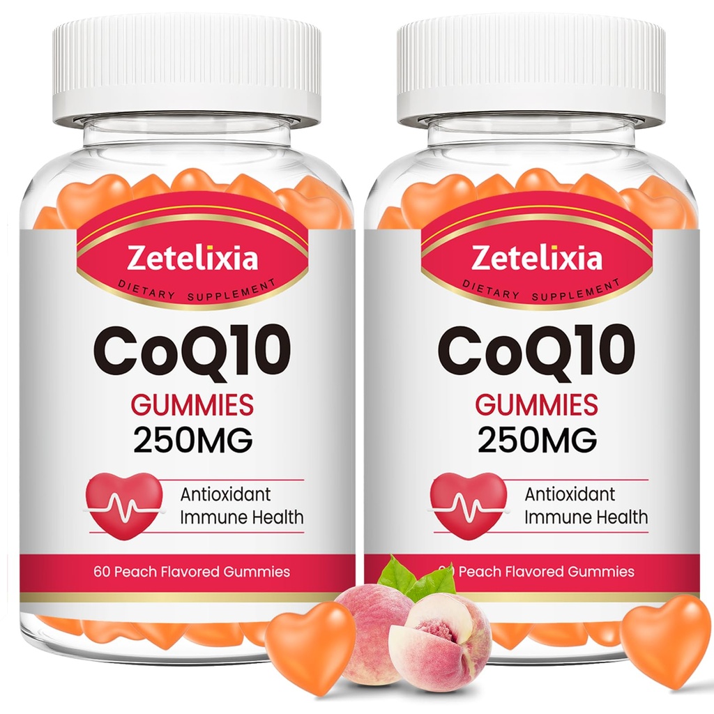 2 Pack CoQ10 Gummies, 5X Better Absorption Coenzyme Q10 עבור אנרגיה סלולרית ואנטיoxidant תמיכה, 120 חניכיים