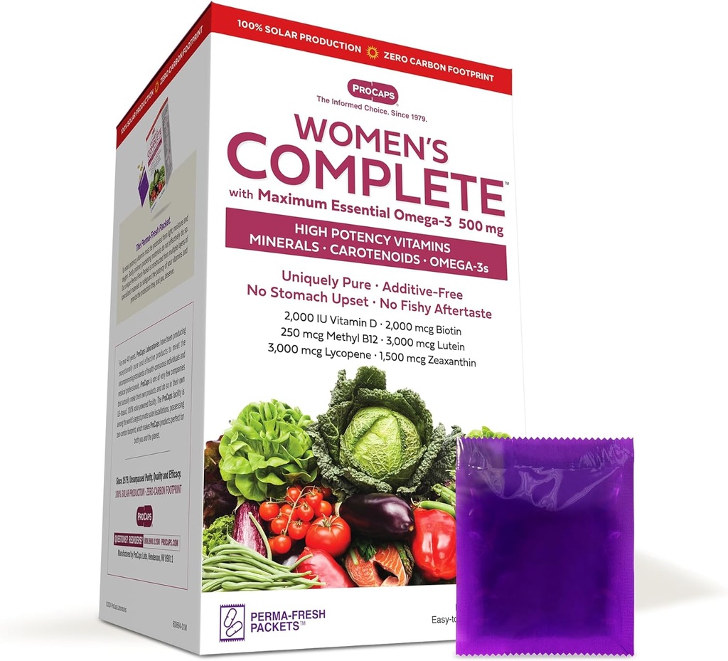 ANDREW LESSMAN Multivitamin - נשים שלמות עם אומגה 3 מקסימלית 60 מ"ג 60 Packets - 30+ גבוה של כל חומרים מזינים, ויטמינים חיוניים, מינרלים, Carotenoids. אין תוספת