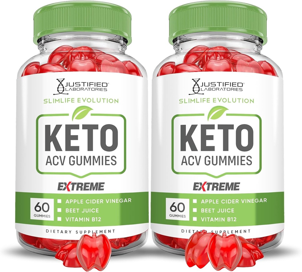 (2 Pack) SlimLife Evolution Keto ACV Gummies Extreme 2000MG Slim Life Evolution Ketomies SlimLife Keto Gummy Apple Cider Vinegar פורמולה עם אבקת מיץ Pomegranate B12 חניכיים