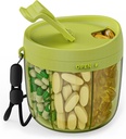 PULIV Portable Pill Dispenserבק, מארגנת ויטמין עם 7 השוואתיות, מחזיק הרבה תוספי תזונה עם עיצוב פתוח אנטי-Mixing & Wide, Easy to Retrieve Meds, כולל 20 תוויות Pcs ירוק
