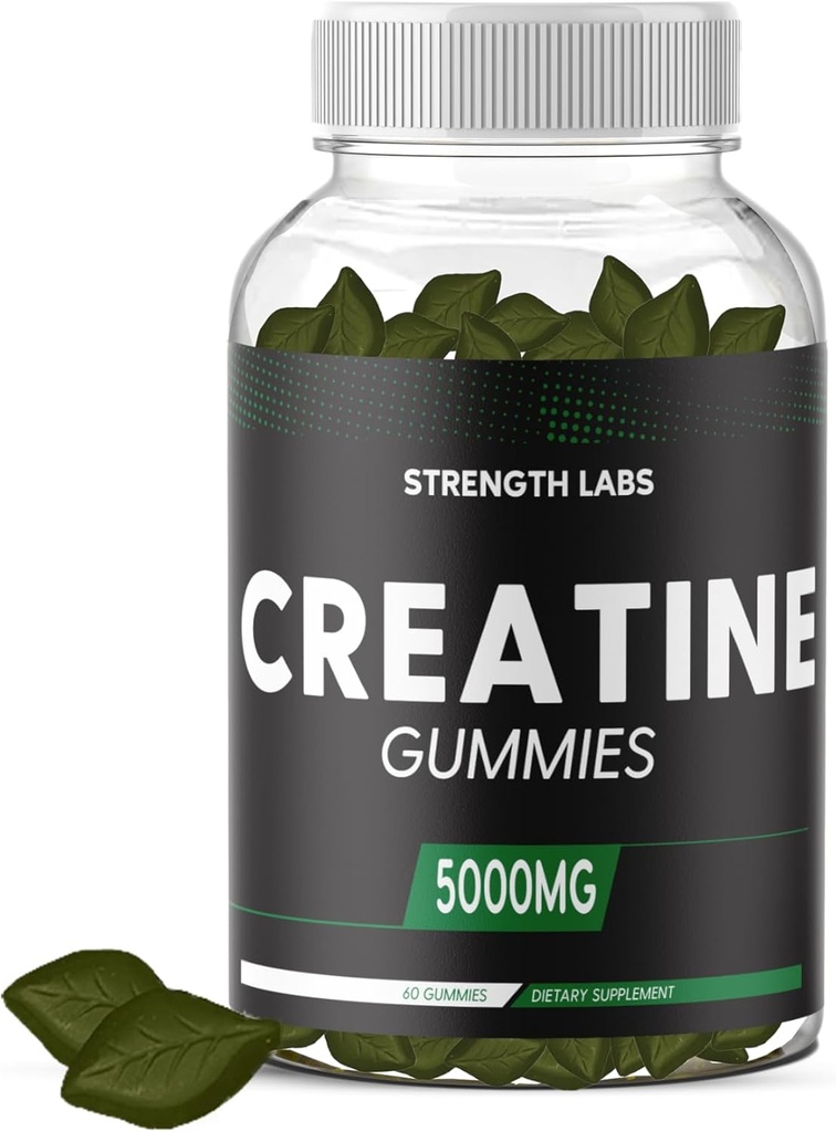 סוכר חינם Creatine 5g עבור גברים ונשים - chwable Creatine Monohydrate מסטיקים לבנות גודל עם L-theanine & ויטמין B12 5000 מ"ג בניית גוף שריר - טרום-עבודה