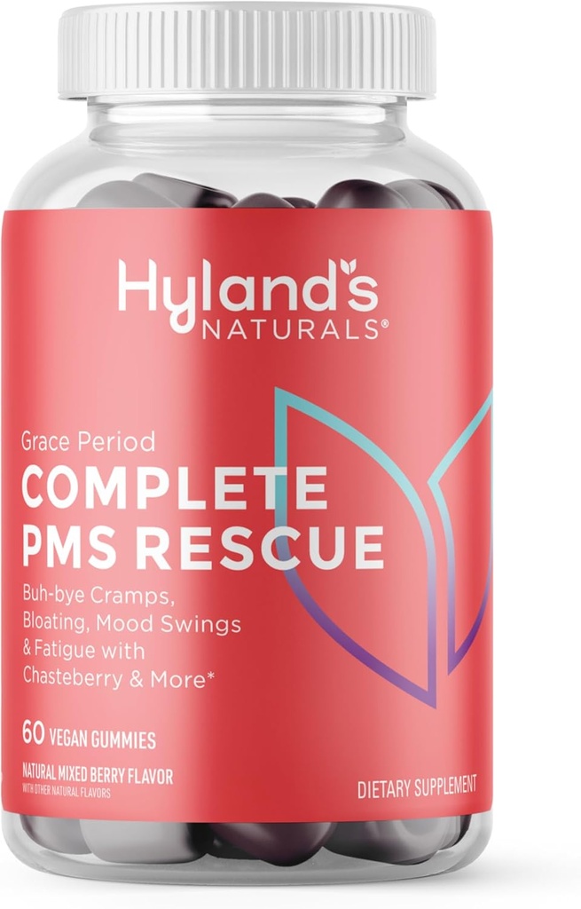 Hyland's Grace Age Complete PMS הצלה, 60 חניכיים טבעוניות עם Chasteberry ו Dong Quai עבור תמיכה מסטרופלית B6 ו B12 עבור Red Blood Cell Formation