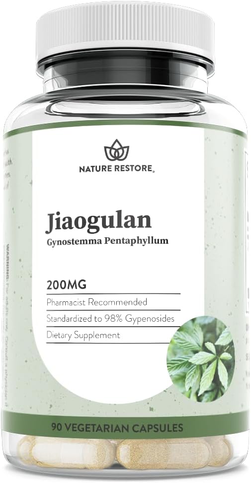 ג'יאוגולן לחלץ תוסף, ה- Gynostemma Pentaphyllum הוא סטנדרטי ל-98 Percent Gypenosides, Natural AMPK Activator, Non GMO, Gluten Free, 90 Gynostemma קפסולות, טבעוני טבעוני טבעוני טבעוני