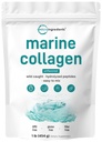 Micro Ingredients Marine Collagen Peptides אבקת, 1 lb | סוג I Marine Collagen + חלבון טבעי | Wild-Caught Fish | Unflavored | תומך שיער, עור ובריאות משותפת | Pscatarian, non-GMO