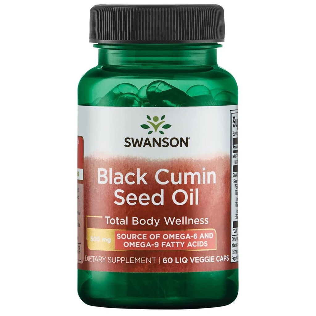 סוונסון בלאק קמרן Seed Oil 500 מיליגרם 60 Liq Vegcap