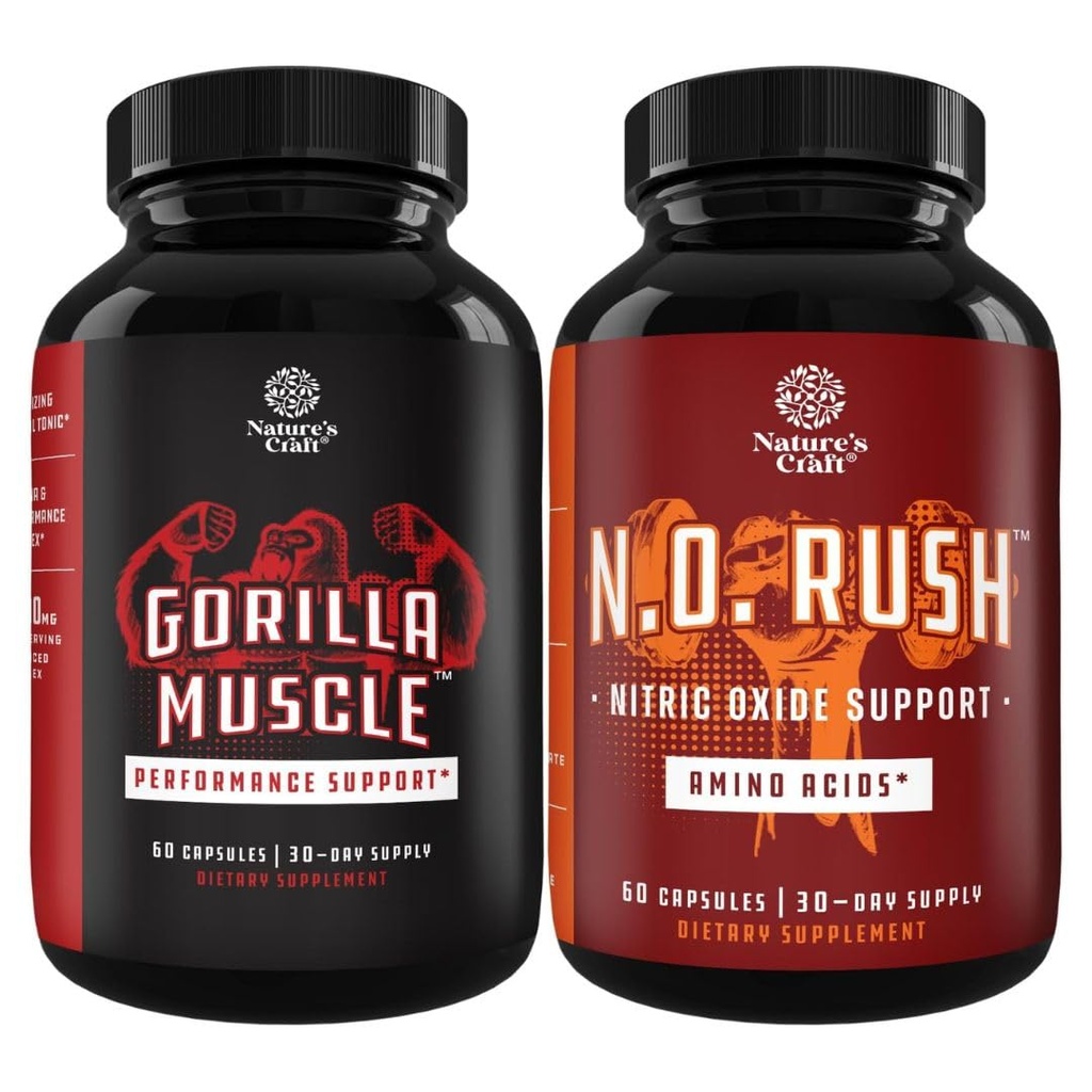 Bundle של טסטוסטרון כוח נוסף Booster עם Hory Goat Weed Maca Rootטונגkat Ali & Saw Palmetto לחלץ & Nitric Oxide גלולות עבור גברים עם L-Arginine L-Citrulline Amino Acids עבור שריר צמיחה