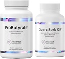 Tesseract Gut & Immune Support Bundle - Probutyrate 600mg & QuerciSorb Quercetin 400 מ"ג, 120 + 90 קפסולות, Hypoallergenic, Gastro העיכול & Immune Health