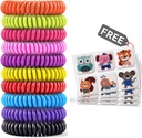 Mosquito Bracelet 20 Pack עם 4 פטנים, להקות עמיד במים, Fit for Kids & Adults, Natural Ingredients ו- Deet-Free,pest Control, Safe Indoor Safe Indoor Safe
