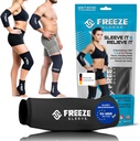 FreezeSleeve Ice & Heat Therapy Compression Op- Reusable, גמיש גל חם / Cold Pack, 360 כיסוי עבור הברך, Elbow, Ankle, Wrist- Black, X-קטן