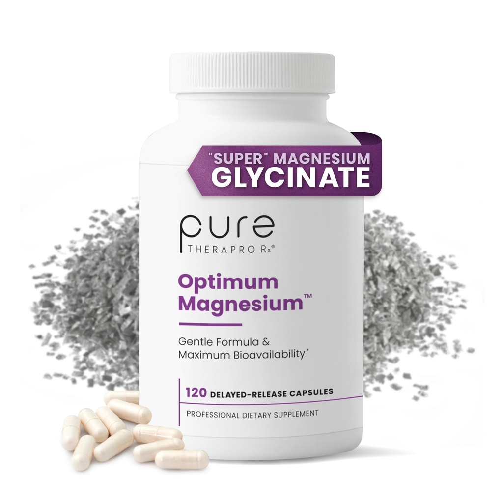 Pure TheraPro Rx Optimum Magnesium Lysinate Glycinate & Di-Magnesium Malate, Made בארה"ב | 2 חודשים אספקה | צ'ח עבור אבסורה מקסימלית, תמיכה בריאות העצם ואנרגיה, non-GMO