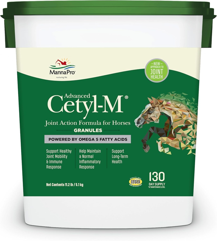 Manna Pro Cetyl-M תוסף משותף עבור סוסים - מופעל על ידי אומגה 5 Fatty Acids - 11.2 lb