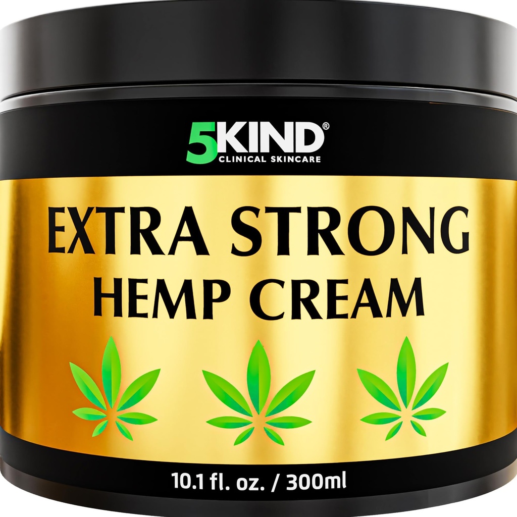 5nd אקסטרה חזק hemp Cream 10.1 fl oz - כוח מקסימלי - קרם הקלה טבעית - שריר שריר עבור גב תחתון, מפרקים, צוואר, ברכיים וכתפיים
