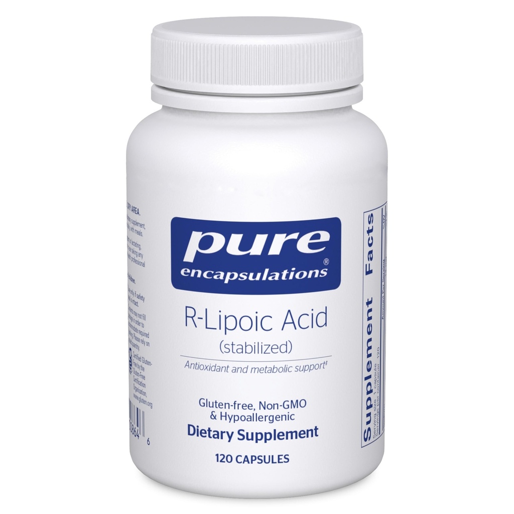Pure Encapsulations R-Lipoic Acid (Stabilized) | תוסף Hypoallergenic עם תמיכה אנטי-חמצן מוגברת ותמיכה מטאבולית