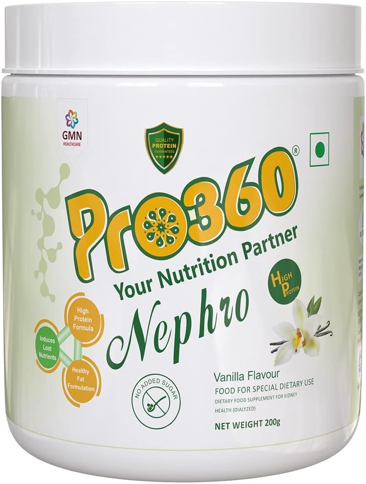Nepeta Nephro חלבון Dialysis Care Nutritional אבקת L-Carnitine לבריאות רננאל - לא תוספת סוכר, וניל פלאמור 200g