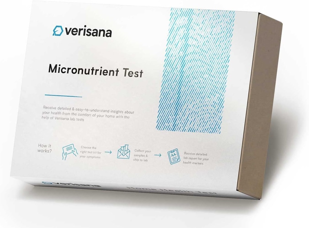 Verisana Micronutrient Test & HbA1c + Cholesterol - Determine ויטמין B9 & B12, ויטמין D רמות + HbA1c & Cholesterol - בקלות & Conveniently מהבית - ניתוח על ידי CLIA-Certified Lab