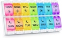 BUG HULL Pill מארגנת AM PM Arthritis Friendly, BPA Free Pill Box 2 פעמים ביום, גדול גלולות מכיל, שבועי גלולות מארגנת, גלולת 7 יום עבור ויטמינים, תוספי מזון