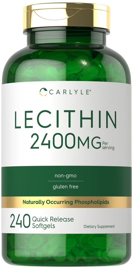 Carlyle Lecithin תוסף | 2400 מ"ג | 240 קפסולות Softgel | עם טבעי-Occuring Phospholipid | Non-GMO, Gluten Freeten