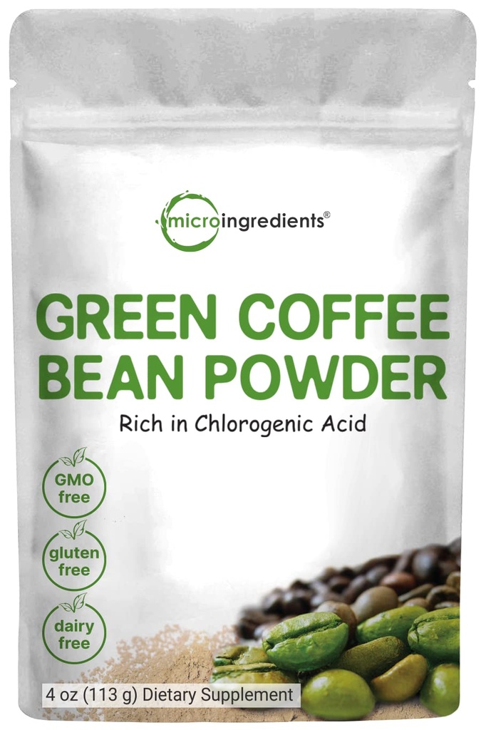 תמצית קפה ירוק טהור, 4 Ounce, Filler חינם עם Caffeine טבעי, קפה ירוק שעועית שמן שור תוספת עם 50% Chlorogenic Acid, תמיכה מטאבוליזם וניהול משקל, ידידותי טבעוני ידידותי.