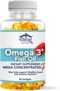 Eternal Spirit Beauty אומגה 3 Fish Oil - High-Potency EPA & DHA תוספת עבור הלב, המוח ותמיכה החיסון - Mega Concentrated Formula - 60 Softgels