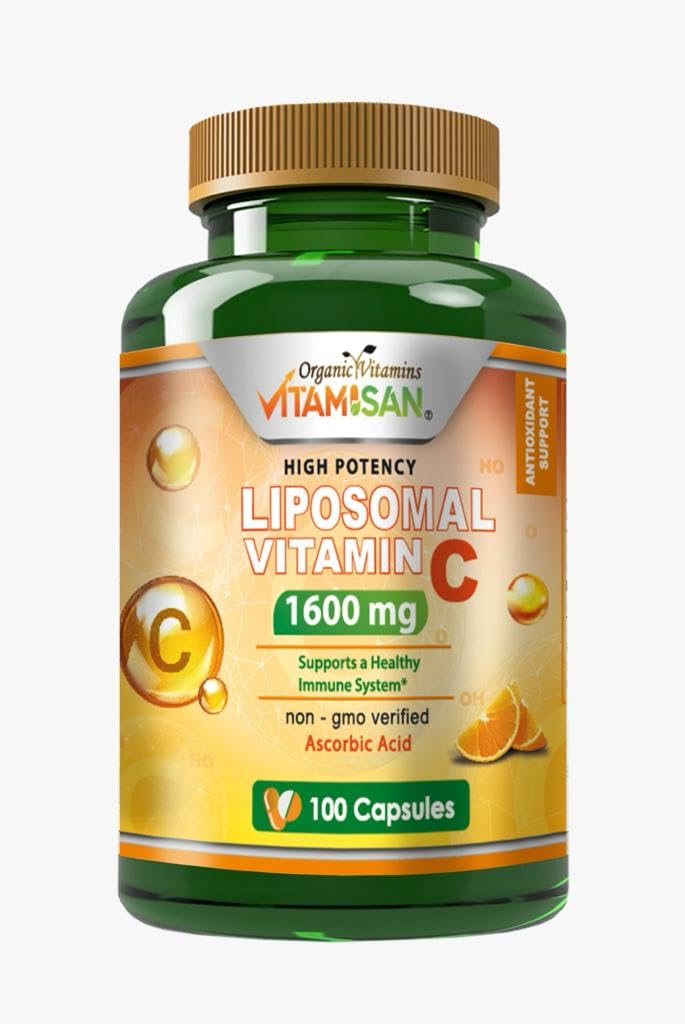 ויטמין C - 100 קפסולות - High Absorption Ascorbic Acid - May Support Immune System & Collagen Reinforcement no GMO Powerful Antioxidantant