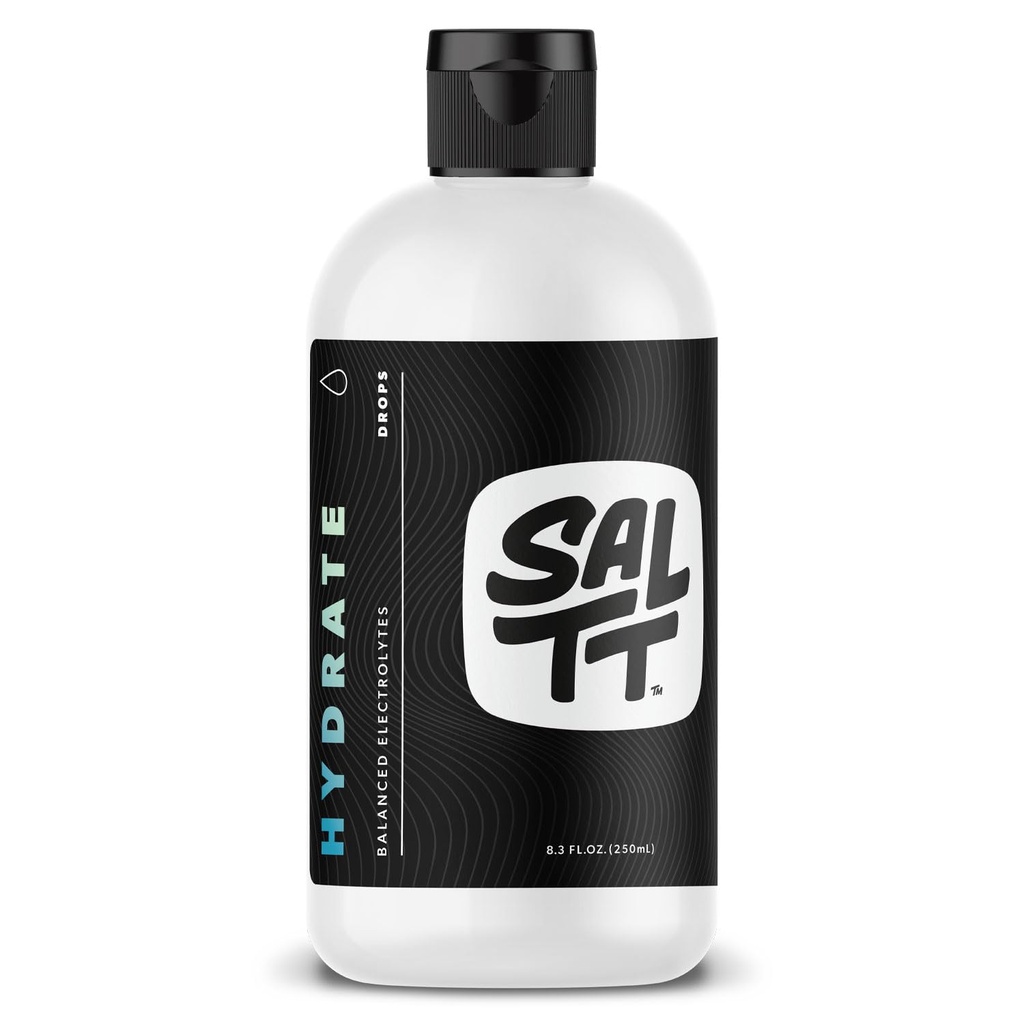 SALTT Hydrate Electrolyte Drops - Keto Diets - Immending - Immune Support - Gluten & Sugar Free - Paleo - Sodium, Magnesium, Potassium & Trace מינרלים - Unflavored - 8.3 oz oz oz חינם - Paleo - Sodium, Magnesium, Potassium & Trace מינרלים - Unflavored - 8.