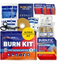 BurnFix® Burn Kit First Aid for Burns Emergency - 26-Piece Burn Treatment with Cooling Gel, Dressings & Gloves - Kitchen, Sunburn, Chemical & Scald Relief - Home, Office, Travel