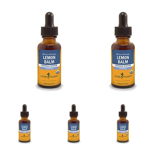 Herb Pharm מוסמך לימון Balm נוזל לחלץ תמיכה מערכת העצבים, אלכוהול Cane אורגני, 1 Ounce (Pack של 5)