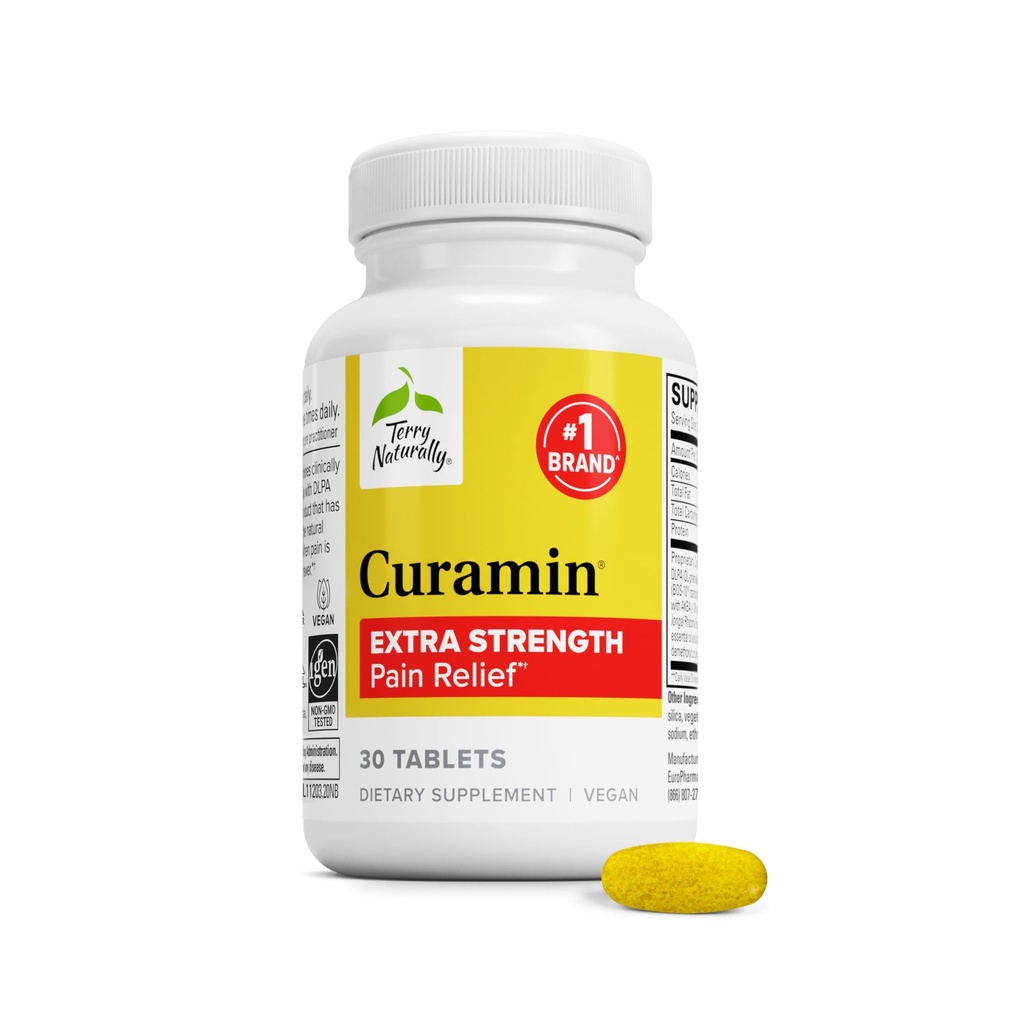 טרי קורטמין תוספת כוח - Curcumin & Boswellia תוספת לתמיכה ב Circulation בריא - תוספת Turmeric לתמיכה מפרקים, בריאות שרירים & Endorphin הפקה - 30 טבליות
