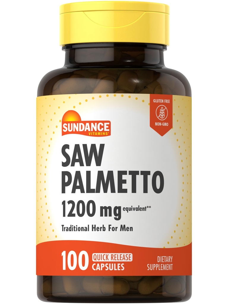 Sundance Saw Palmetto for Men | 100 קפסולות שחרור מהיר | Non-GMO Glu &ten Free Supplement