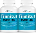 1500 MG Tinnitus עבור Ringing אוזניים, Tinnitus תוסף עבור האוזן טבעת, Prorietary Herbal בלנדר, אוזניים טינטון לנשים גברים, (60 Caps, 2Pack)