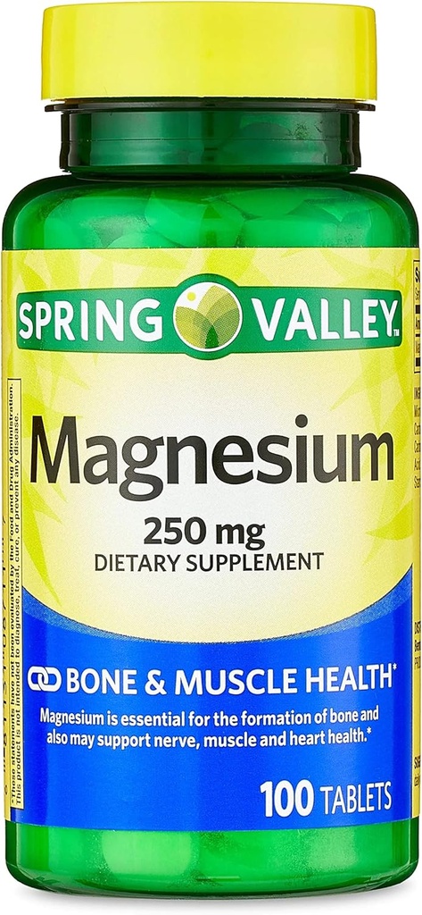 Jetgi Magnesium Tablets Dietary Supplement, 250 מ"ג, פורמולה צמחונית 100 Count
